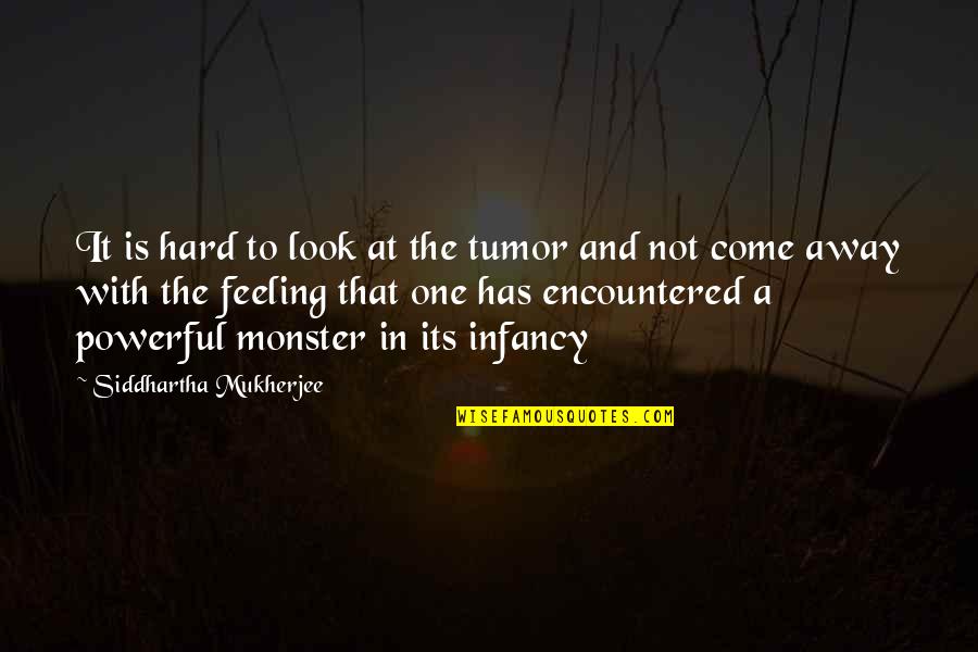 Powerful Look Quotes By Siddhartha Mukherjee: It is hard to look at the tumor Powerful Look Quotes By Siddhartha Mukherjee: It is hard to look at the tumor
