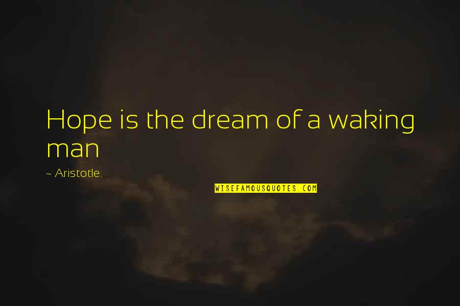 Powerful Personalities Quotes By Aristotle.: Hope is the dream of a waking man Powerful Personalities Quotes By Aristotle.: Hope is the dream of a waking man