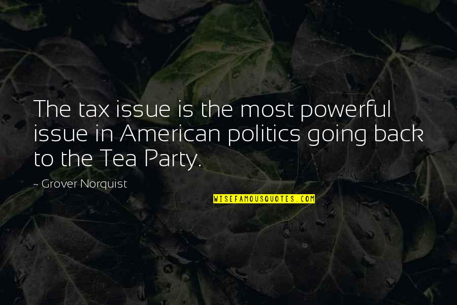 Powerful Politics Quotes By Grover Norquist: The tax issue is the most powerful issue