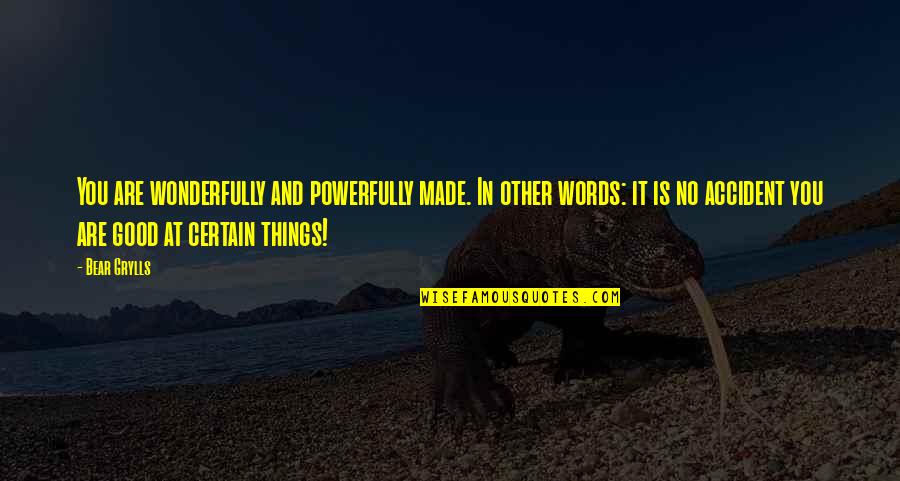 Powerfully Quotes By Bear Grylls: You are wonderfully and powerfully made. In other