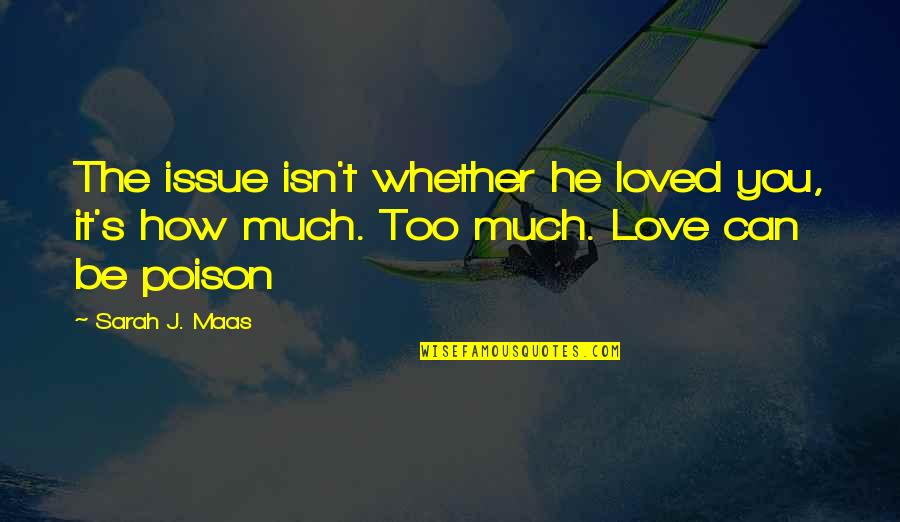 Powerlifting Strength Quotes By Sarah J. Maas: The issue isn't whether he loved you, it's
