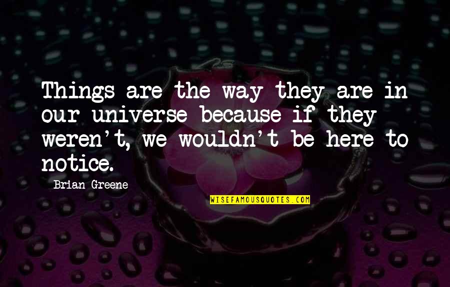 Powermat Quotes By Brian Greene: Things are the way they are in our Powermat Quotes By Brian Greene: Things are the way they are in our
