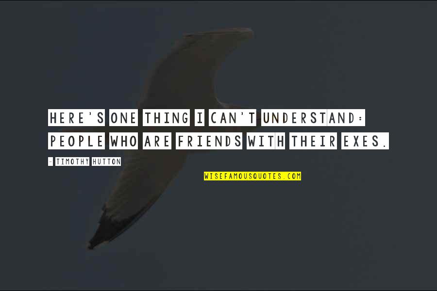 Powlus Notre Dame Quotes By Timothy Hutton: Here's one thing I can't understand: people who