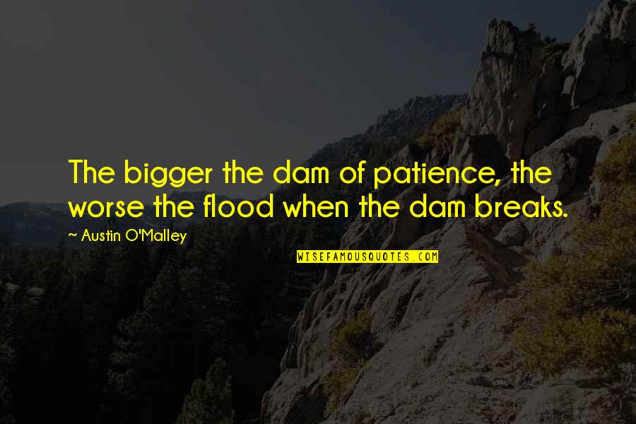 Pozezinski Quotes By Austin O'Malley: The bigger the dam of patience, the worse Pozezinski Quotes By Austin O'Malley: The bigger the dam of patience, the worse