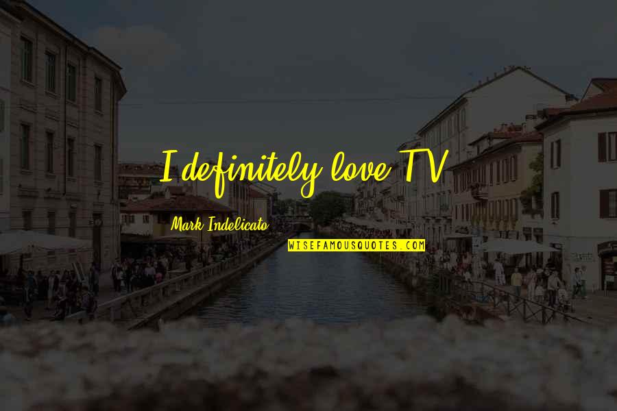 Pozole Quotes By Mark Indelicato: I definitely love T.V.