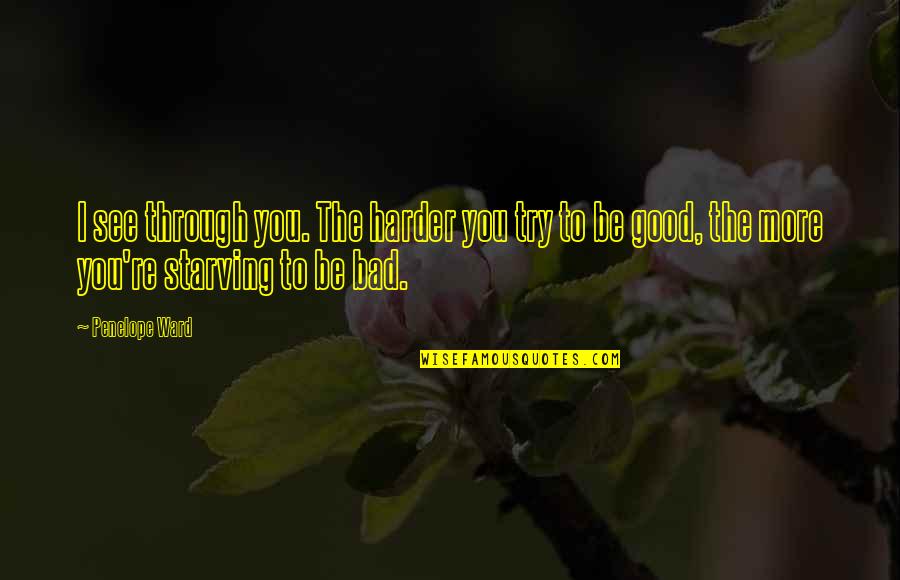 Pozyx Quotes By Penelope Ward: I see through you. The harder you try Pozyx Quotes By Penelope Ward: I see through you. The harder you try