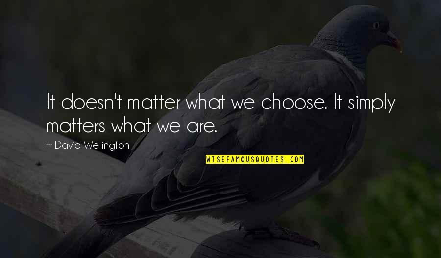 Ppl Who Let You Down Quotes By David Wellington: It doesn't matter what we choose. It simply