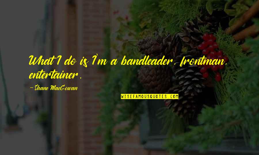 Pr Cina Synonymum Quotes By Shane MacGowan: What I do is I'm a bandleader, frontman, Pr Cina Synonymum Quotes By Shane MacGowan: What I do is I'm a bandleader, frontman,
