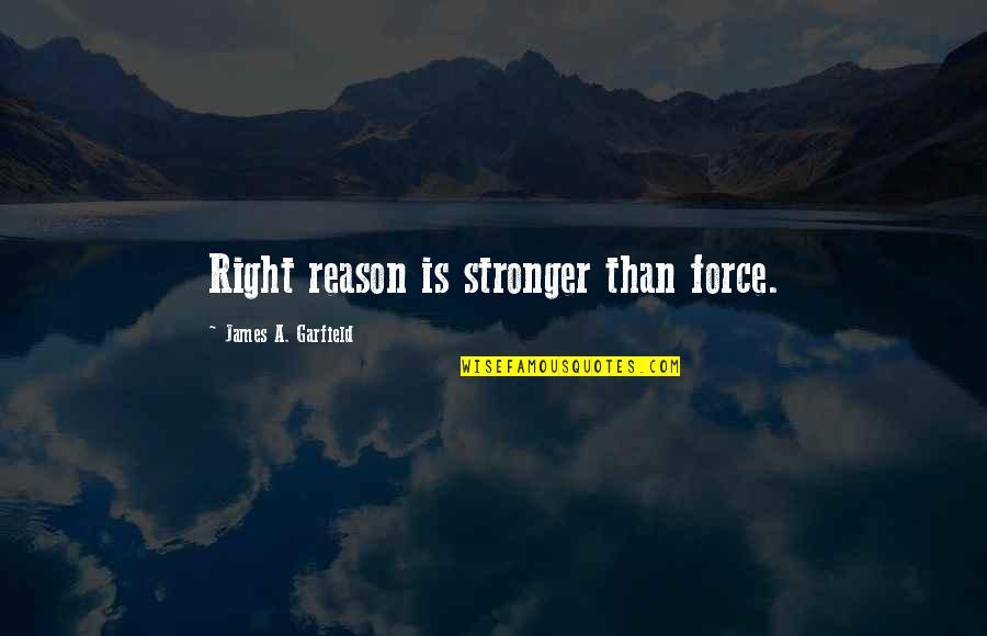 Praamstra Deventer Quotes By James A. Garfield: Right reason is stronger than force.