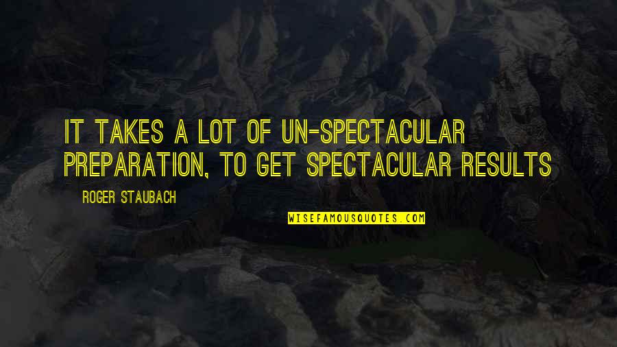 Prabaker Shantaram Quotes By Roger Staubach: It takes a lot of un-spectacular preparation, to