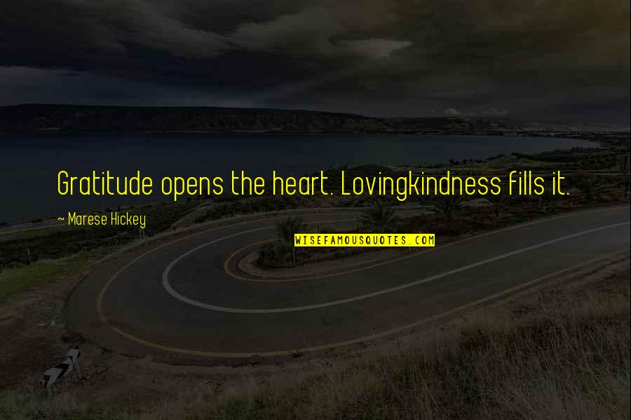 Practicality In Life Quotes By Marese Hickey: Gratitude opens the heart. Lovingkindness fills it.