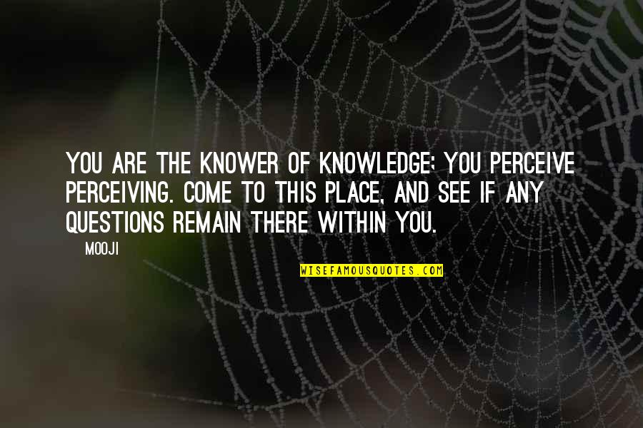 Practice You Quotes By Mooji: You are the knower of knowledge; you perceive Practice You Quotes By Mooji: You are the knower of knowledge; you perceive