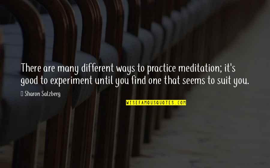 Practice You Quotes By Sharon Salzberg: There are many different ways to practice meditation; Practice You Quotes By Sharon Salzberg: There are many different ways to practice meditation;