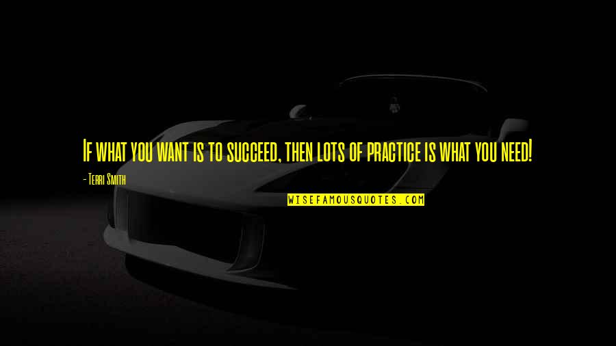 Practice You Quotes By Terri Smith: If what you want is to succeed, then