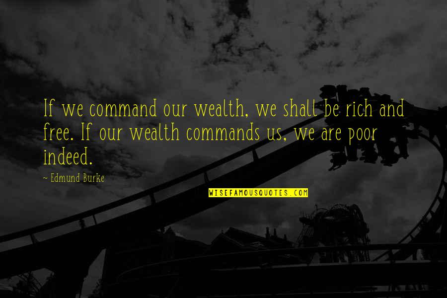 Practisers Quotes By Edmund Burke: If we command our wealth, we shall be