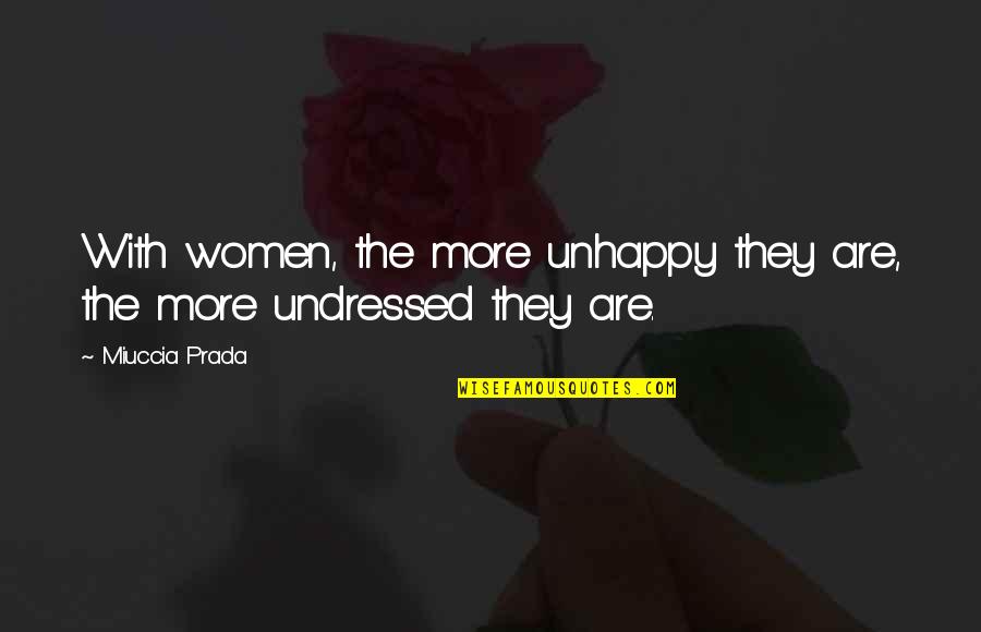 Prada Prada Quotes By Miuccia Prada: With women, the more unhappy they are, the