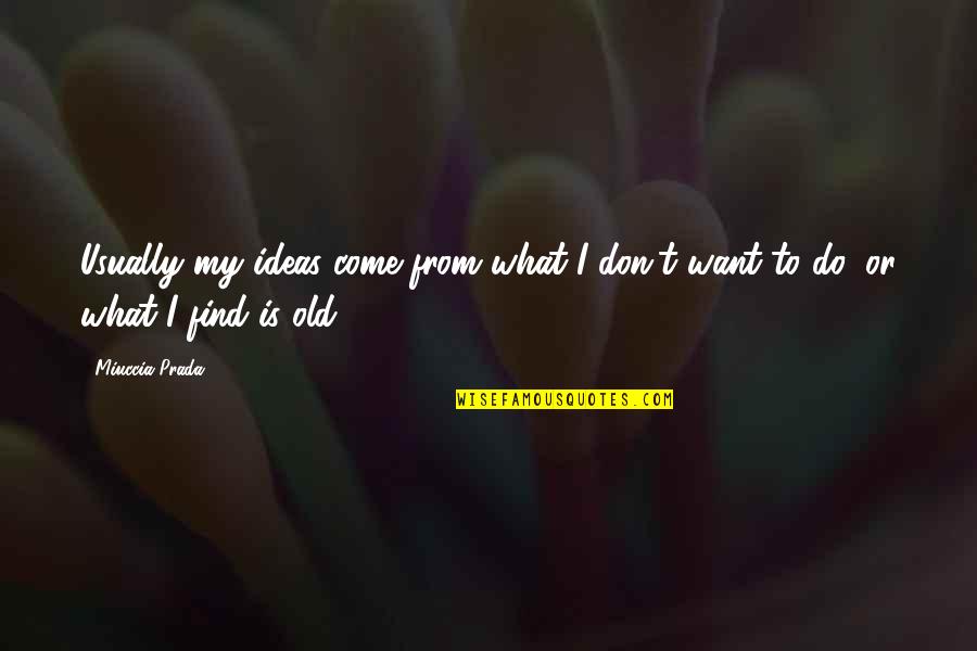 Prada Quotes By Miuccia Prada: Usually my ideas come from what I don't