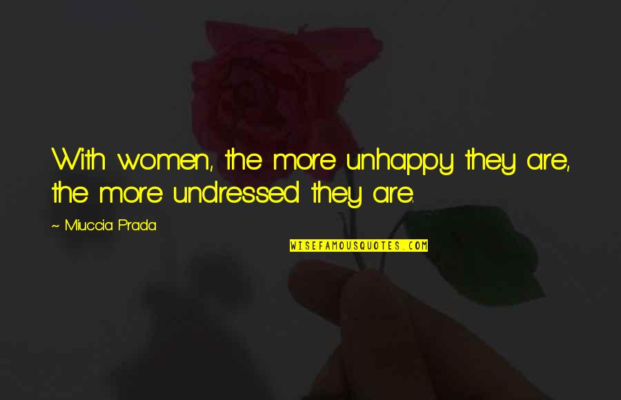 Prada Quotes By Miuccia Prada: With women, the more unhappy they are, the