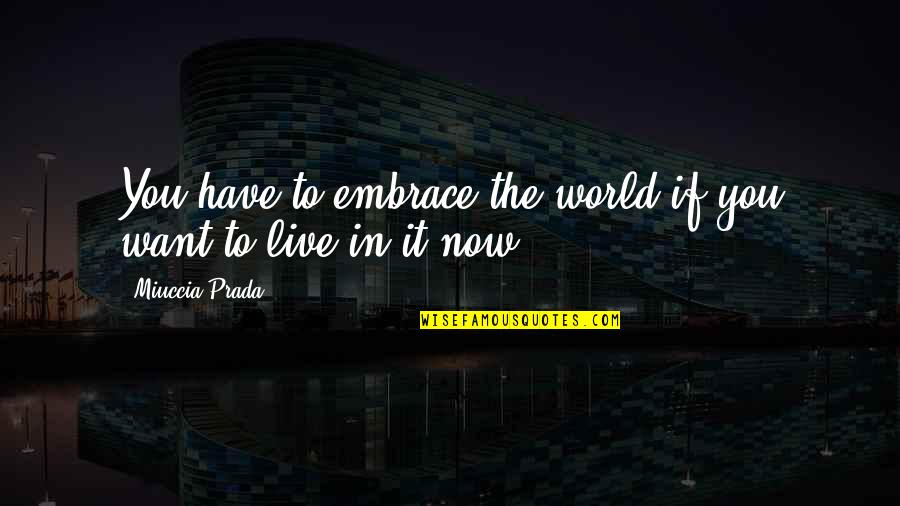 Prada Quotes By Miuccia Prada: You have to embrace the world if you