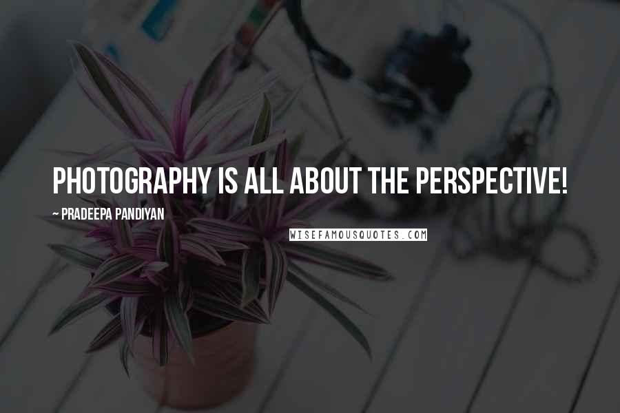 Pradeepa Pandiyan quotes: Photography is all about the perspective!