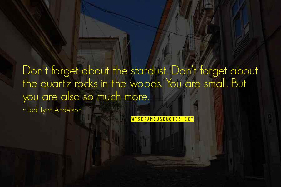 Pradiarka Quotes By Jodi Lynn Anderson: Don't forget about the stardust. Don't forget about