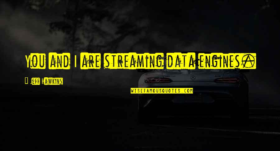 Praetorian Insurance Company Quotes By Jeff Hawkins: You and I are streaming data engines.