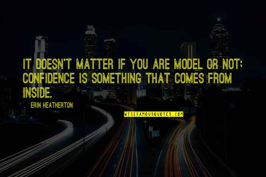 Pragmatismo De John Quotes By Erin Heatherton: It doesn't matter if you are model or