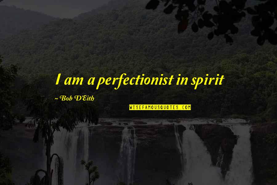 Pragyata Quotes By Bob D'Eith: I am a perfectionist in spirit