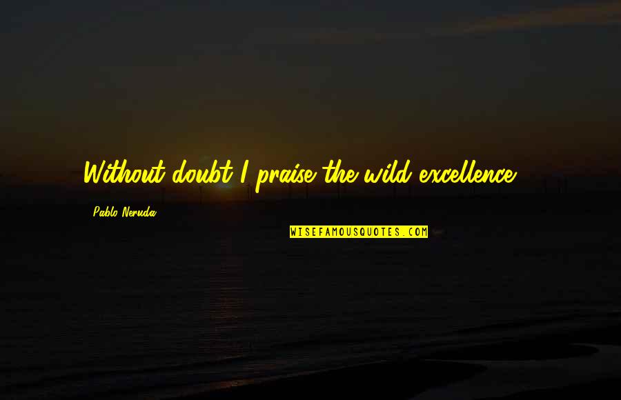 Praise Prayer Quotes By Pablo Neruda: Without doubt I praise the wild excellence ...