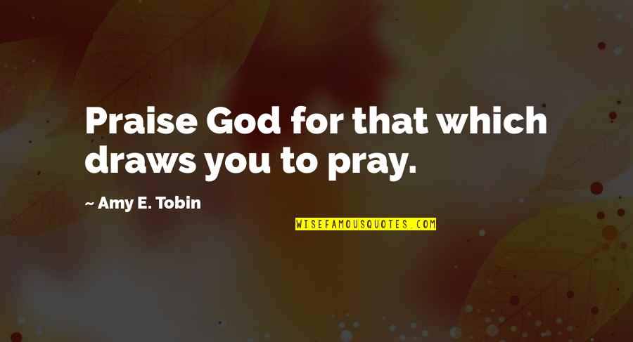 Praise To God Quotes By Amy E. Tobin: Praise God for that which draws you to
