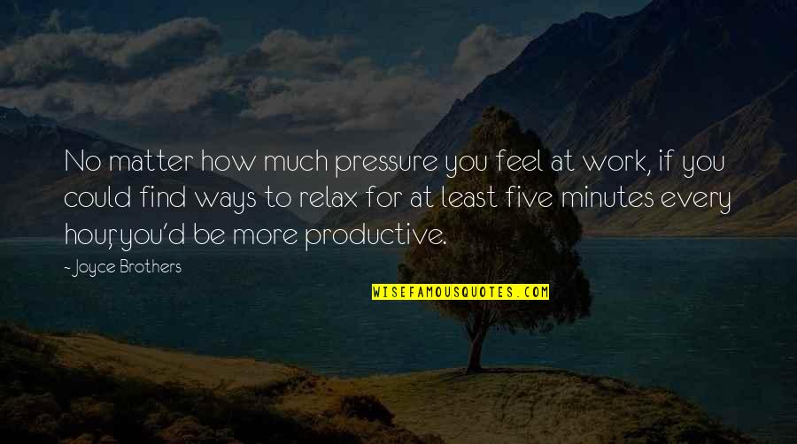 Prajakta Hanamghar Quotes By Joyce Brothers: No matter how much pressure you feel at