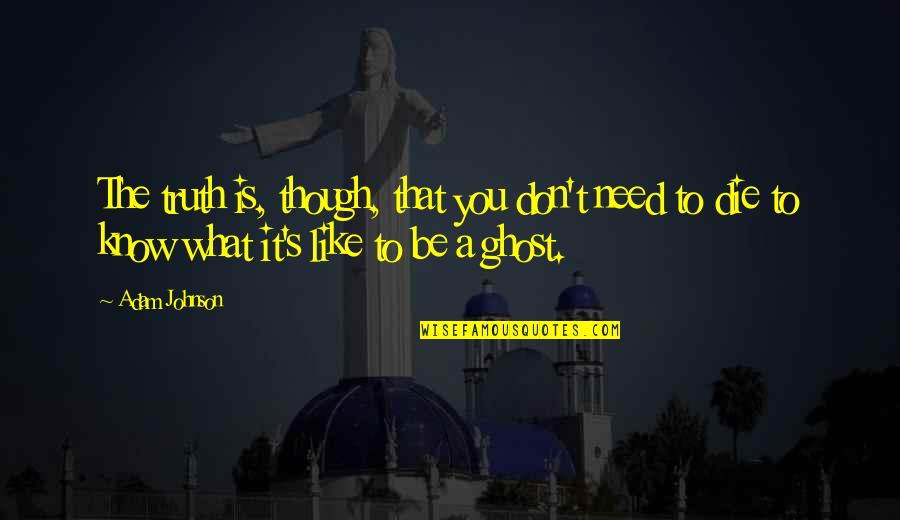 Pranali Ghogare Quotes By Adam Johnson: The truth is, though, that you don't need Pranali Ghogare Quotes By Adam Johnson: The truth is, though, that you don't need