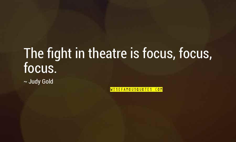 Prangend Quotes By Judy Gold: The fight in theatre is focus, focus, focus.