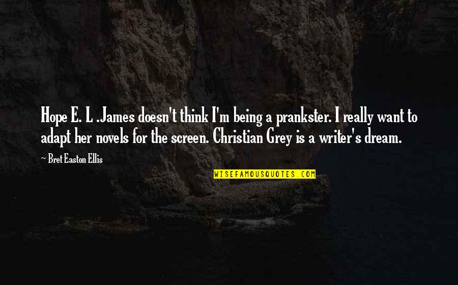 Prankster Quotes By Bret Easton Ellis: Hope E. L .James doesn't think I'm being