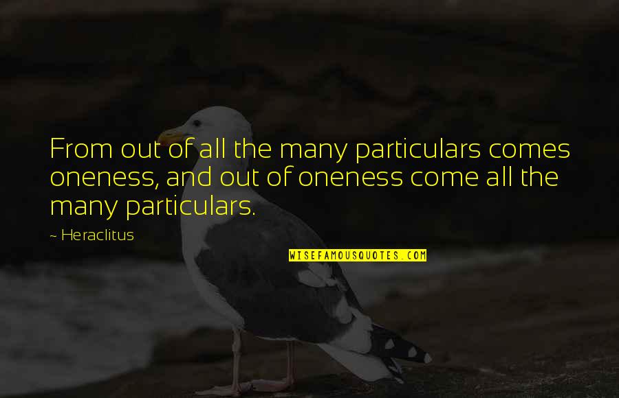 Pranksters Show Quotes By Heraclitus: From out of all the many particulars comes