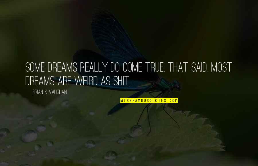Prasejarah Quotes By Brian K. Vaughan: Some dreams really do come true. That said,