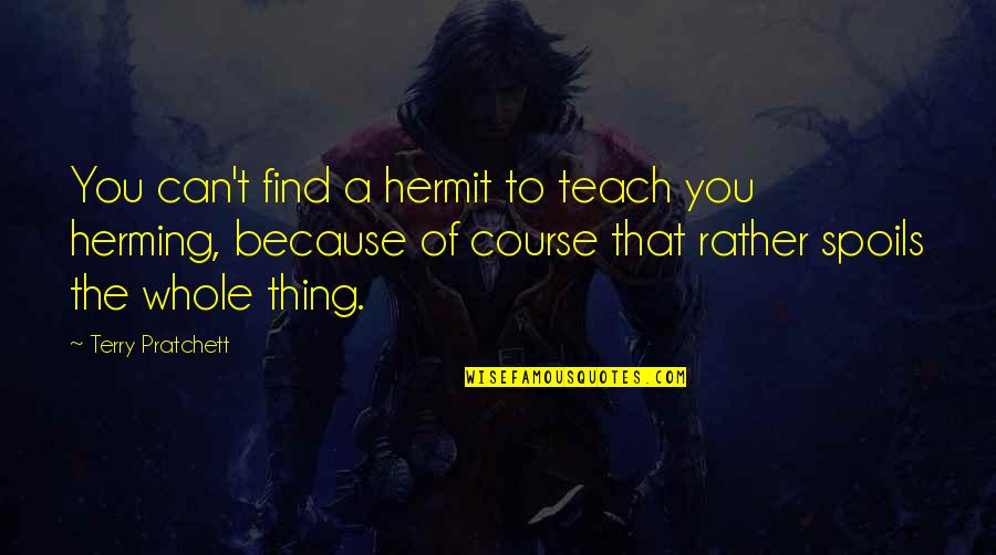 Pratchett Discworld Quotes By Terry Pratchett: You can't find a hermit to teach you