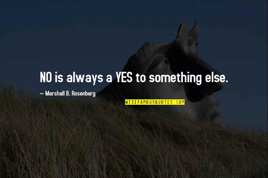 Prateleira De Mercado Quotes By Marshall B. Rosenberg: NO is always a YES to something else.