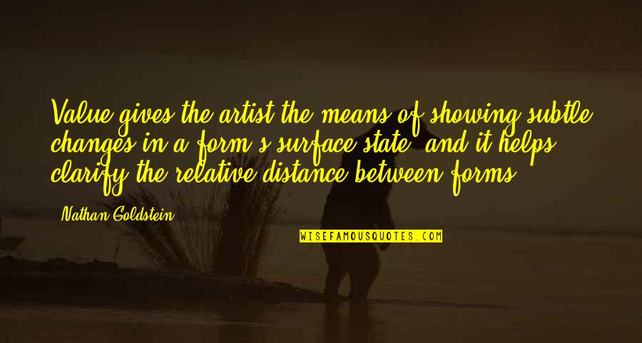 Prathia Quotes By Nathan Goldstein: Value gives the artist the means of showing Prathia Quotes By Nathan Goldstein: Value gives the artist the means of showing