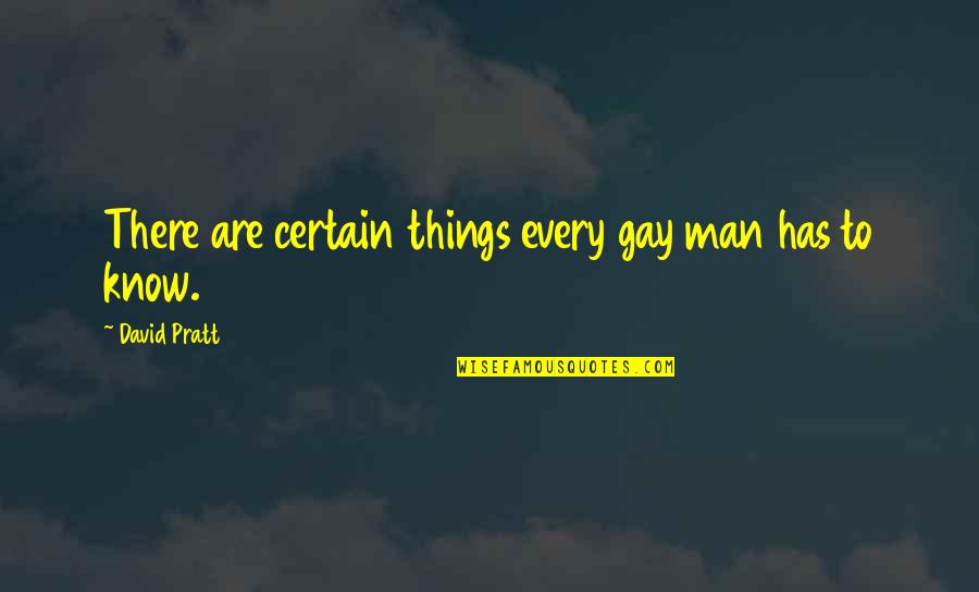 Pratt Quotes By David Pratt: There are certain things every gay man has