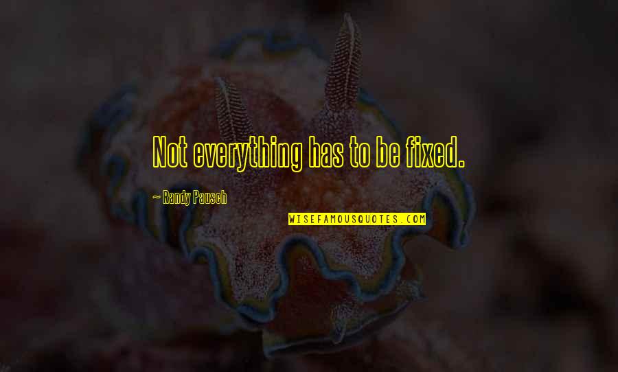 Pravity Quotes By Randy Pausch: Not everything has to be fixed.