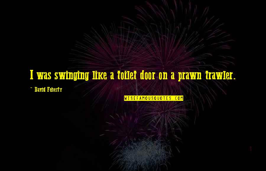 Prawn Quotes By David Feherty: I was swinging like a toilet door on Prawn Quotes By David Feherty: I was swinging like a toilet door on