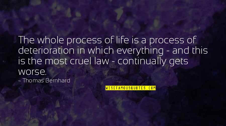 Praxedes Freire Quotes By Thomas Bernhard: The whole process of life is a process