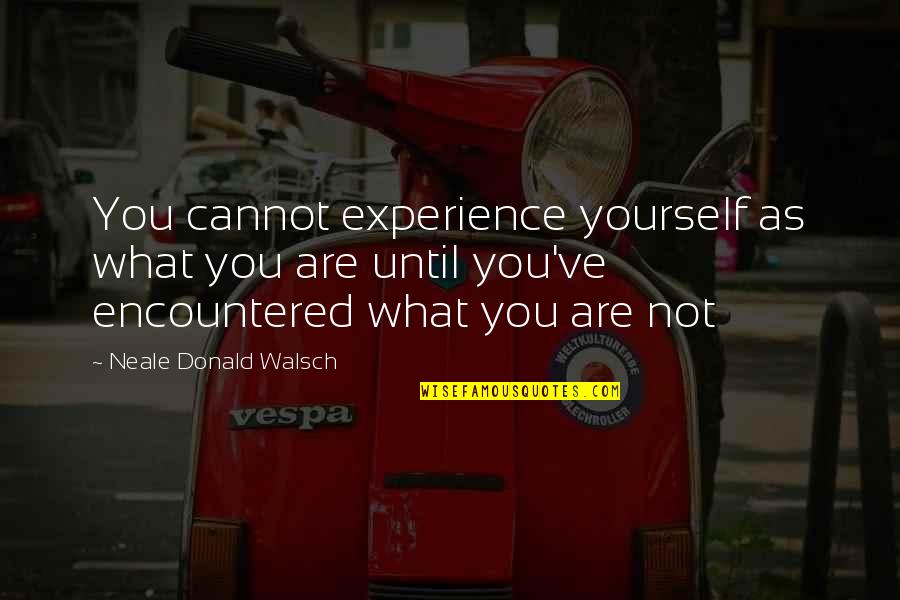 Praxeology Quotes By Neale Donald Walsch: You cannot experience yourself as what you are