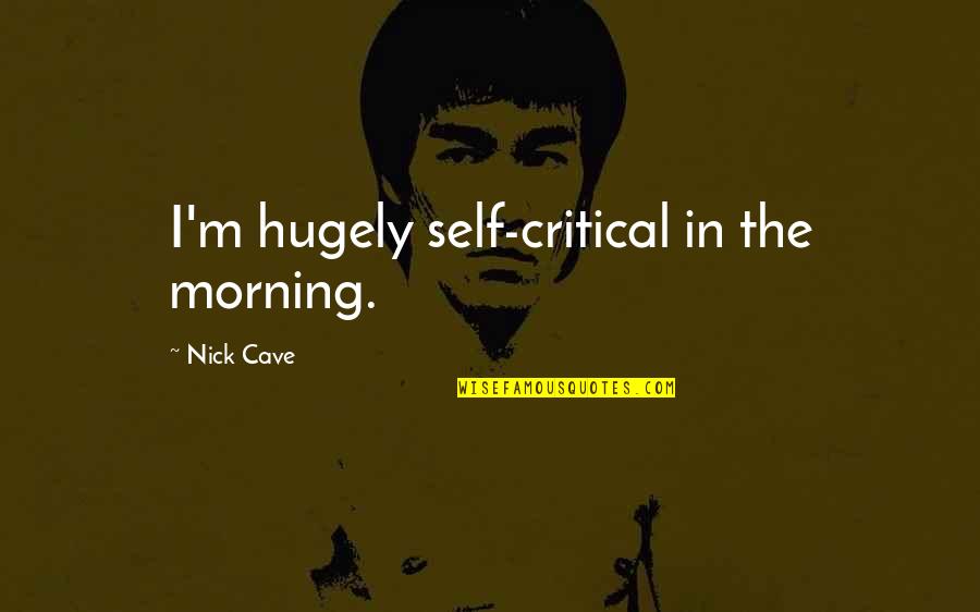 Praxeology Quotes By Nick Cave: I'm hugely self-critical in the morning.