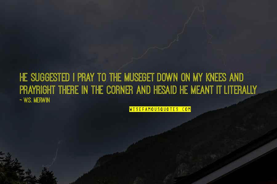 Pray On It Quotes By W.S. Merwin: He suggested I pray to the Museget down