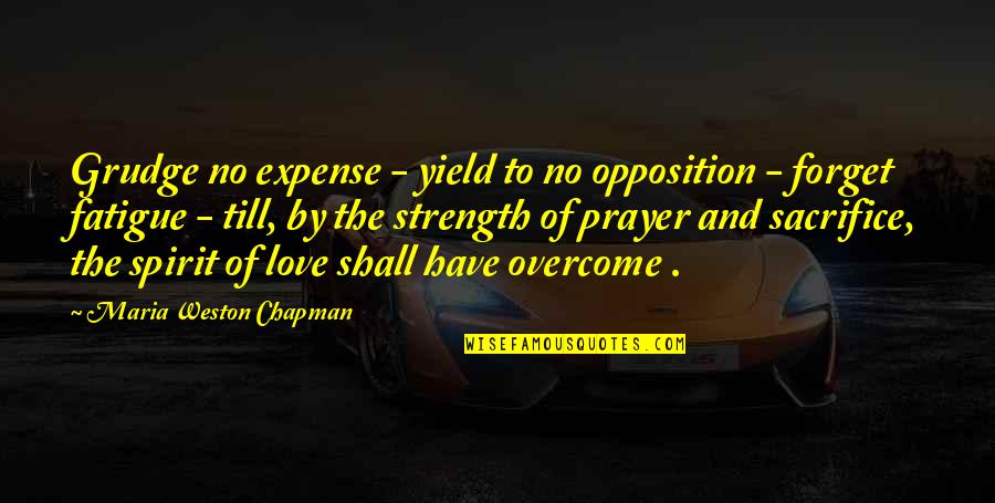 Prayer And Strength Quotes By Maria Weston Chapman: Grudge no expense - yield to no opposition