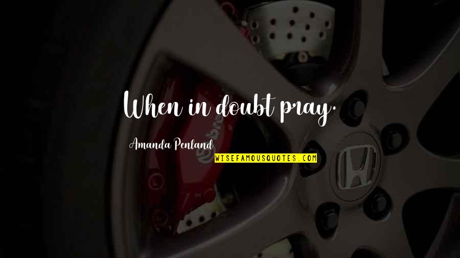 Prayer In Life Quotes By Amanda Penland: When in doubt pray.