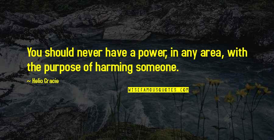 Praying Boldly Quotes By Helio Gracie: You should never have a power, in any
