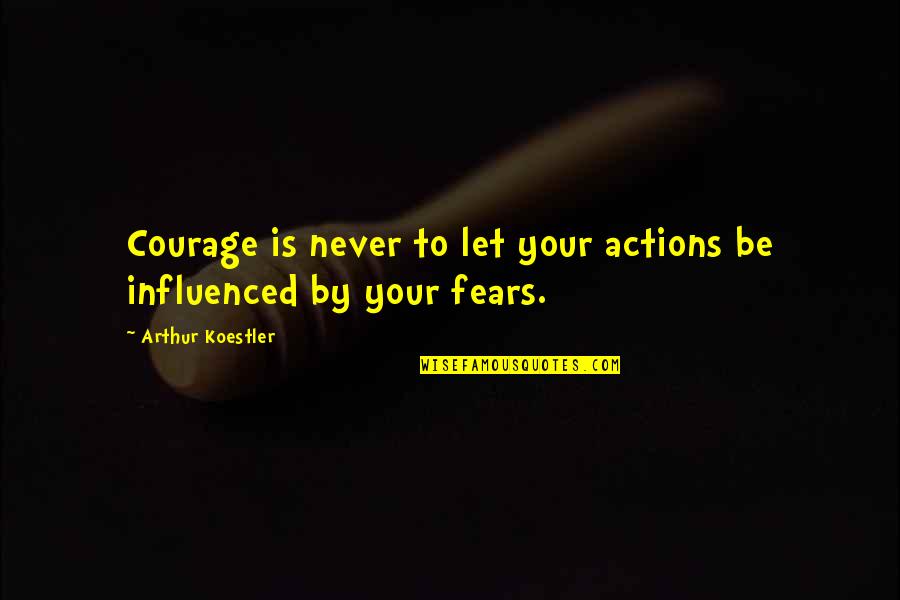 Praying Scriptures Quotes By Arthur Koestler: Courage is never to let your actions be